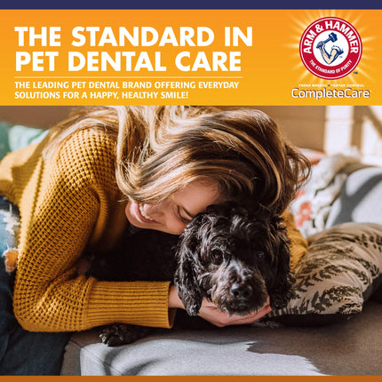 Arm & Hammer Complete Care Dog Dental Kit 2.5oz Chicken Flavored Dog Toothpaste, Double Side Dog Toothbrush, Rubber Dog Finger Brus Arm & Hammer Baking Soda Enhanced Formula