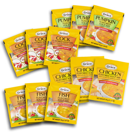 Grace Pumpkin Flavored Soup Mix 1.59oz - 12 Pack Homestyle Jamaican Pumpkin Mix