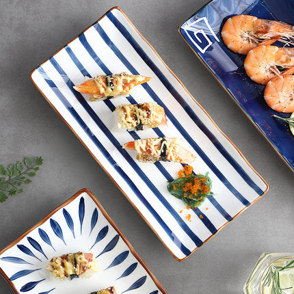 Japanese-style Dinner Plate, Household Ceramic Plate, Breakfast Plate, Tableware, Fish Plate, Sushi Plate