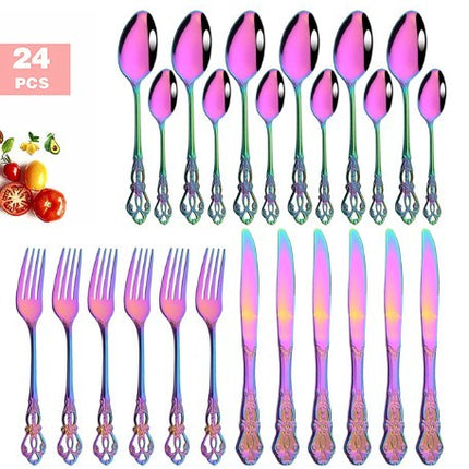 Stainless Steel Cutlery Spoon West Dinnerware Set Gold Plated