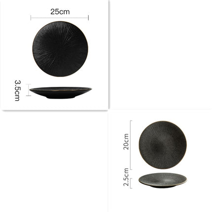 Creative Frosted Black Simple Fashion Ceramic Plate