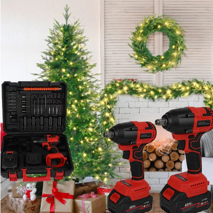 One Piece Portable 48V Cordless Impact Wrench, Cordless Drill Kit, Brushless Impact Wrench, Drill Kit With Batteries, Accessories And Toolkit For Car Tires, Electric Bikes, Garden Sheds