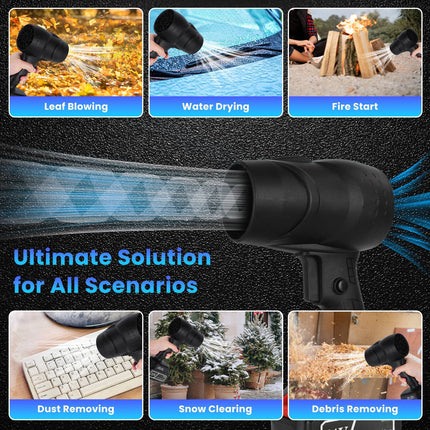 130000RPM Mini Cordless Leaf Blower Jet Blower Battery Operated Blower With 2x 3Ah Batteries For Leaf Snow Dust Water Blowing