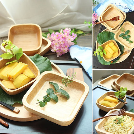 Japanese rubber wood square plate