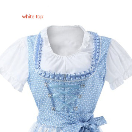 Halloween Munich Beer Long Short-sleeved Printed Lace-up Dress