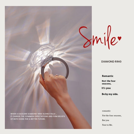 Diamond Ring Projector Lamp Decor Small Night Lamp Ambient Night Light Creative Dimmable Home Bedroom Decoration