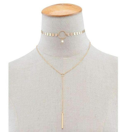 Star Goddess Duo Layering Choker Necklace