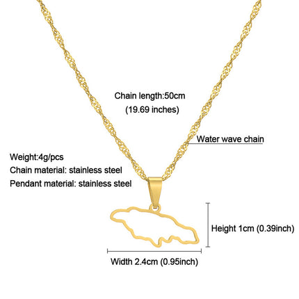 All-match Jamaica Map Geometric Pendant Necklace