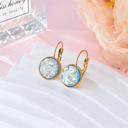 New Sequin Rhinestone Earrings Fashion Stainless Steel Jewelry For Women