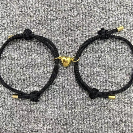 Simple Alloy Love Magnets Attracting Couple Bracelets