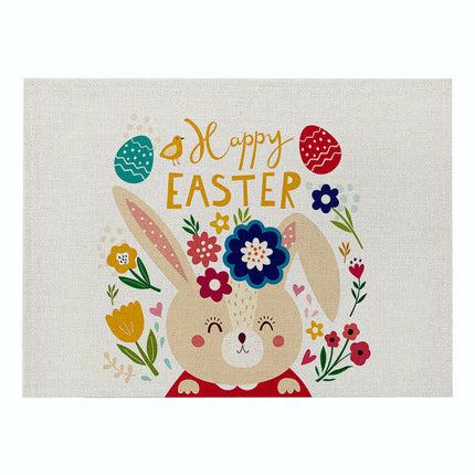 Home Cartoon Rabbit Kitchen Insulation Coaster Anti-scalding Cotton And Linen Western Placemat