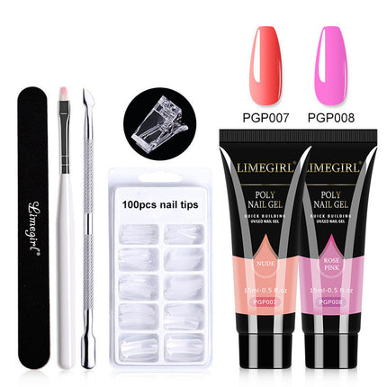 Seven-piece Nail Extension Gel Set Crystal Extension