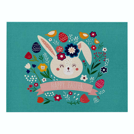 Home Cartoon Rabbit Kitchen Insulation Coaster Anti-scalding Cotton And Linen Western Placemat