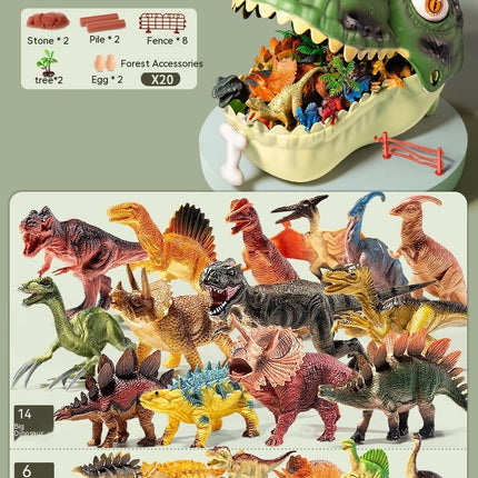 Dinosaur Toy Children's Big Tyrannosaurus Rex Triceratops Soft Glue Suit World Simulation Animal Model Hand Office