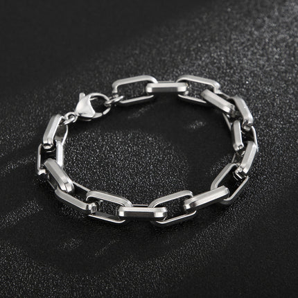 Men's Titanium Steel Bracelet Ins Niche Design Hip-hop Geometric Bracelet