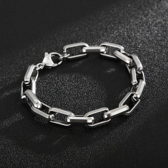 Men's Titanium Steel Bracelet Ins Niche Design Hip-hop Geometric Bracelet