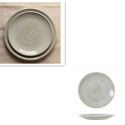 Threaded Flat Plate Plate Pasta Steak Plate Slight Concealer