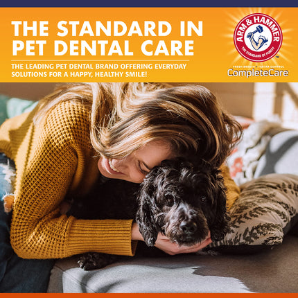 Arm & Hammer Complete Care Dog Dental Kit 2.5oz Chicken Flavored Dog Toothpaste, Double Side Dog Toothbrush, Rubber Dog Finger Brus Arm & Hammer Baking Soda Enhanced Formula