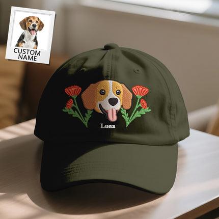 Personalized Pet Name Baseball Cap – Embroidered-Style Printed Design Custom Hat for Pet Lovers