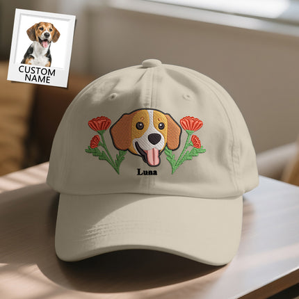 Personalized Pet Name Baseball Cap – Embroidered-Style Printed Design Custom Hat for Pet Lovers