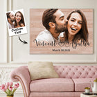 Custom Photo & Text Frameless Horizontal Canvas Wall Art Home Decoration Anniversary Gift