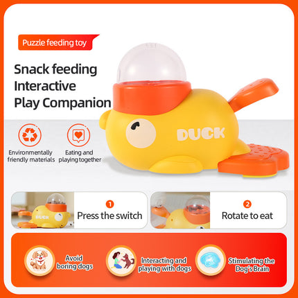 Dog Puzzle Feeder Interactive Pet Food Treat Dispenser Cartoon Duck Design Anti-slip Pets Automatic Feeder Toys For Dog Training Pet Products
