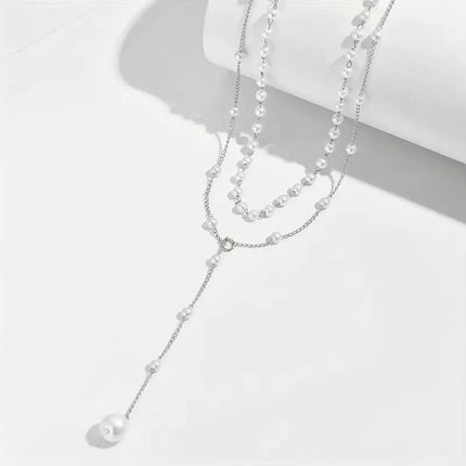 Pearl Double Layer Twin Pearl Necklace