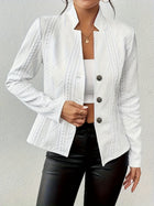 Women's Blazer Jacket Suit Coat Single-breasted Stand Collar Tops Slim Outerwear Temperament Office Jacket