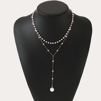 Pearl Double Layer Twin Pearl Necklace