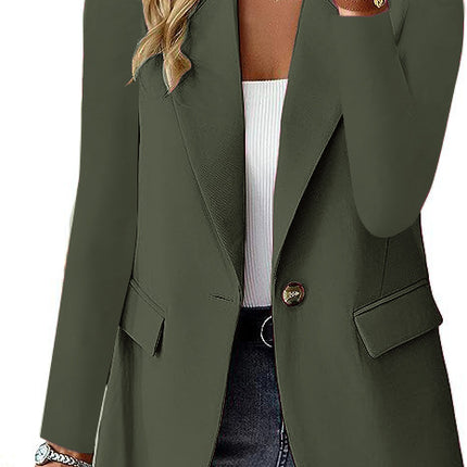 Fashion Casual Women Blazer Long-sleeved Solid Color Casual Cardigan Small Suit Jacket For Women Elegant Office Lady Outerwear