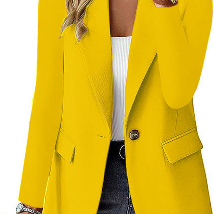 Fashion Casual Women Blazer Long-sleeved Solid Color Casual Cardigan Small Suit Jacket For Women Elegant Office Lady Outerwear