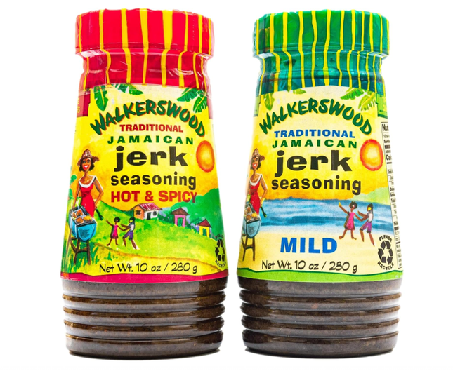 Walkerswood Traditional Jamaican Jerk Seasoning, Hot & Spicy and Mild Combo Pack Jamaican Jerk Seasoning, 10 oz (Pack of2)