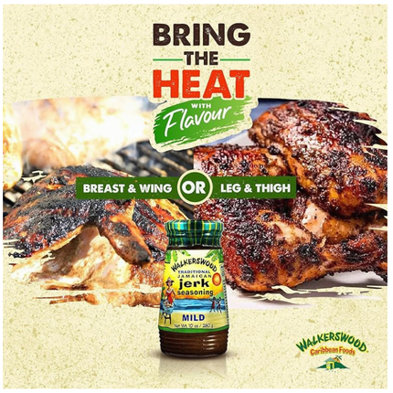 Walkerswood Traditional Jamaican Jerk Seasoning, Hot & Spicy and Mild Combo Pack Jamaican Jerk Seasoning, 10 oz (Pack of2)