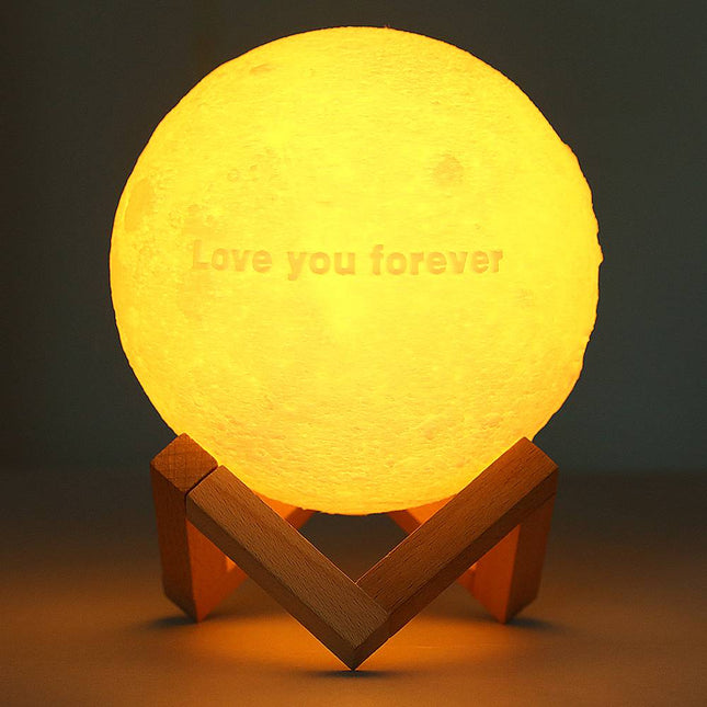 Custom Text Moon Lamp Luna Night Light – Personalized Birthday Anniversary Valentine’s Day & Christmas Gift