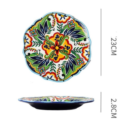 Underglaze Ceramic Tableware Bohemian Household Dishes