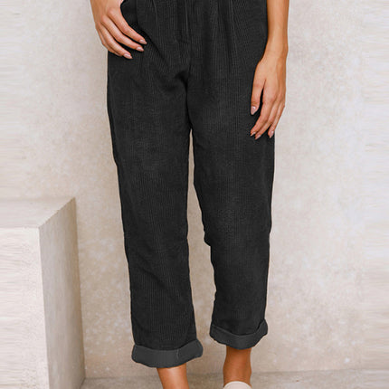 Baggy Corduroy Straight Pants Oversized Spodnie Elegant Trousers New Broek Women Causal Spring Fall High Wasit Pantalones