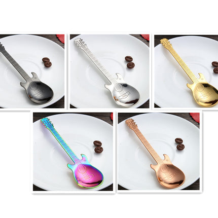 Guitar Coffee Spoon Set Stainless Steel Dessert Ice Cream Spoon Tea Spoon Coffee Accessories