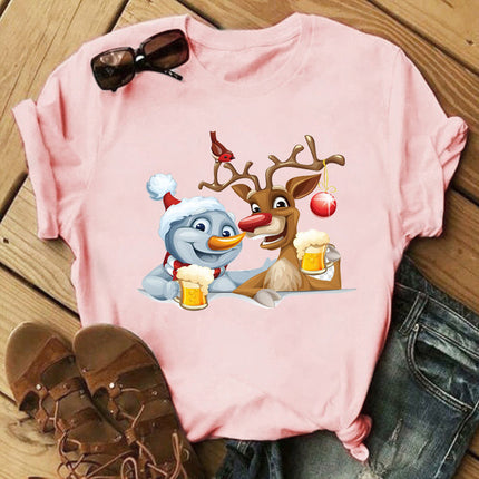 Christmas Print Ladies  Short Sleeve