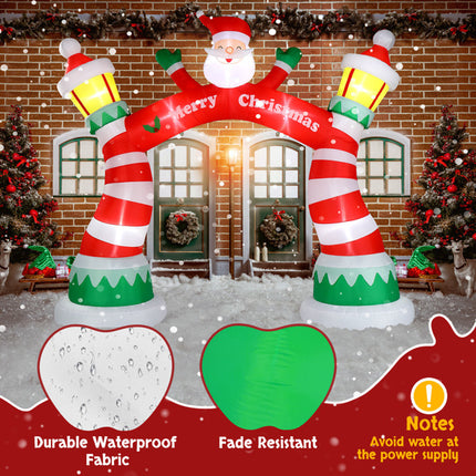 8.9ft Christmas Arch, 7 LED Lights, Drawstring Pockets, Christmas Inflatable Arch