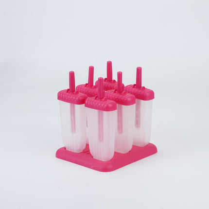 1 Set 6 Cavity Popsicle Molds Reusable Ice Cream DIY Ice Maker Ice Bar Maker Plastic Popsicle Mold For Homemade Iced Snacks