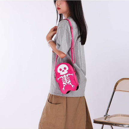 Halloween Skull Shoulder Bag Girls Fashion Funny Cute Messenger Crossbody Bags Women Small Phone Bag