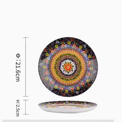 Underglaze Ceramic Tableware Bohemian Household Dishes