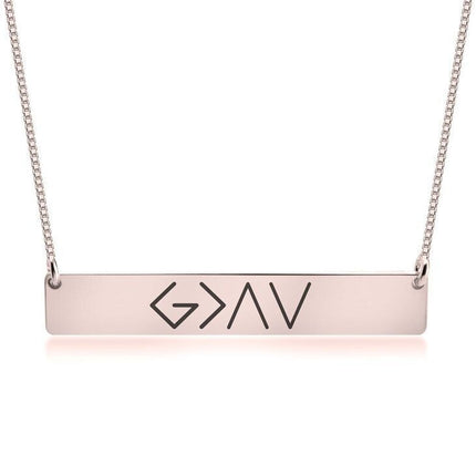 European And American Fashion One Word Horizontal Bar Pendant Necklace