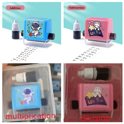 Math Roller Stamp Addition Subtraction Multiplication Division Practice Digital Type Mathematical Operation Stamp Pupils Teacher