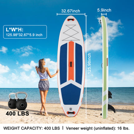 Inflatable Stand Up Paddle Boards 10 Ft 5 In With Premium SUP Paddle Board Accessories, Wide Stable Design, Non-Slip Comfort Deck For Youth & Adults