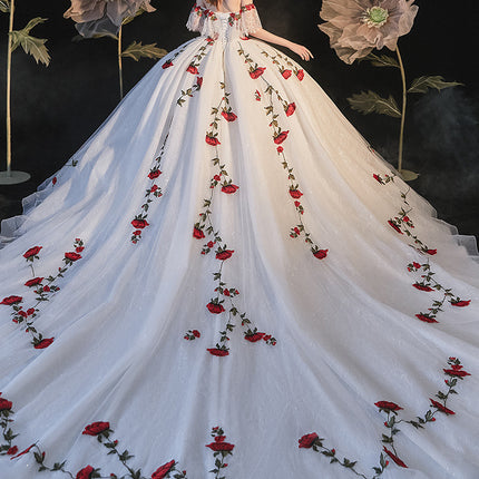 Temperament Bride Bra Trailing Mori Style Wedding Dress