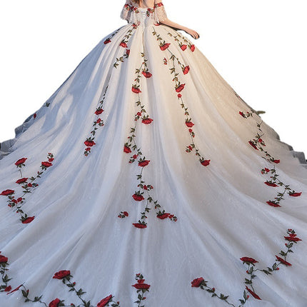 Temperament Bride Bra Trailing Mori Style Wedding Dress