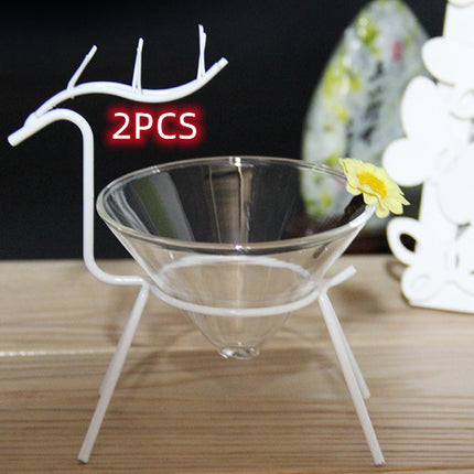 Christmas deer Italian cuisine tableware creative hotel clubhouse transparent glass molecular cuisine foodie