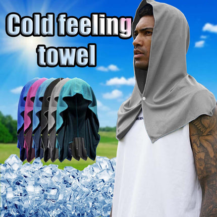 Quick Drying Sports Towel U-shaped Hoodie Cooling Towel Sun Protection Beach Cool Towel For Camping Gym Swimming Running Yoga