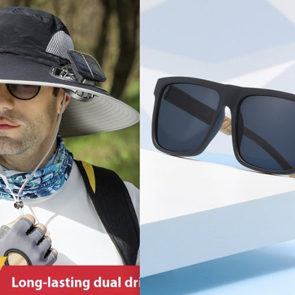 Outdoor Wide Brim Sun Hat With Solar Fan Wide Brim Solar Fan Outdoor Fishing Hat Solar USB Charging Solar Powered Hat Adjustable